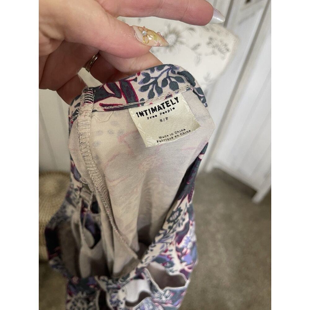 FREE PEOPLE Intimately Womens Floral Bodycon Mini Dress Keyhole Neckline Small - Picture 3 of 6